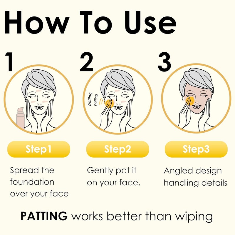 COOL-ANGLE 4Pcs X-Large Makeup Sponge Puff Set For Foundation Concealer & Powder, Latex Free Blender Sponges Puff For Natural And Easy Makeup, Soft Long-lasting And Beginner-friendly - Image 5